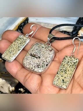 Ocean Jasper Pendant & Earrings Set